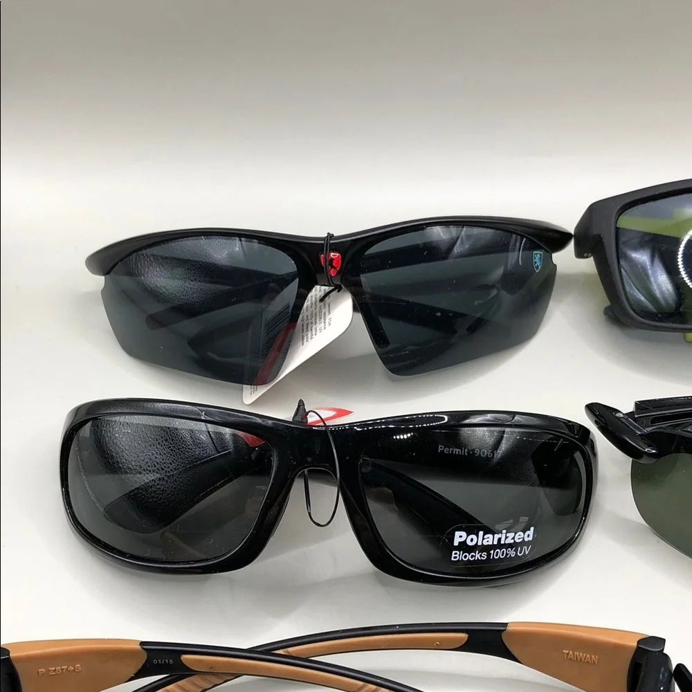 Huge lot 8 sporty outdoors + safety men's sunglasses variety of brands bundle.